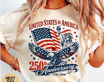 USA 250th Anniversary Shirt 1776-2026 | Patriotic Eagle T-shirt | American Flag 4th of July Tee