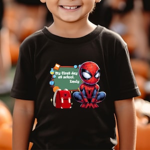 Custom Back to School Spiderman Shirt, First Day Of School Shirt, Kindergarten Kids Shirt, Welcome Back to School, School Toddler Shirt