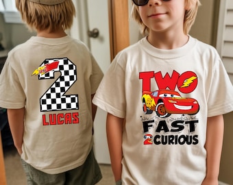 Custom Two Fast McQueen Birthday Shirt | 2nd Birthday Boy T-shirt | Lightning Race Birthday Tee