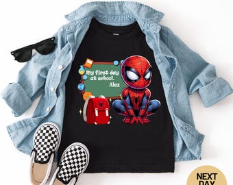 Custom Back to School Spiderman Shirt | First Day Of School T-shirt | Kindergarten Superhero Tee