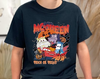 Halloween Trick Or Treat Cars Shirt | Carton Character Boo T-Shirt | Halloween McQueen Tee