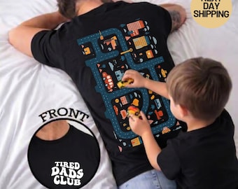 Tired Dads Club Shirt | Dad Road Play Kids Car Track Father's Day Gift Tee