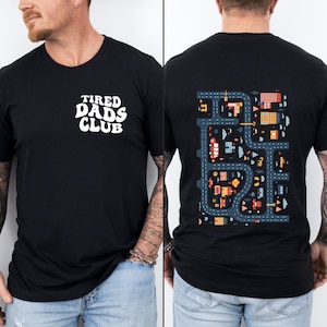 Tired Dads Club Shirt,  Cute Tired Dads Club Tee, Play Cars On Dad&#39;s Back Mat Road Car Race Track Shirt, Father&#39;s Day Gift, Gift for Father