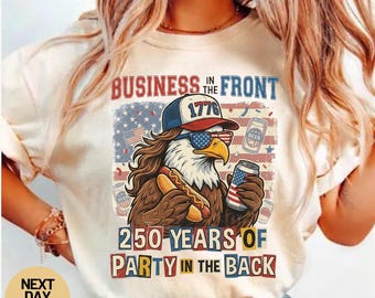Camiseta patriótica de águila, cerveza y perrito caliente / Camiseta divertida del 4 de julio / 250 aniversario de Estados Unidos
