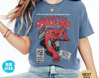 Camiseta Comfort Colors® estilo vintage de los 90 de Marvel The Amazing Spider-Man / Camiseta gráfica de superhéroe estilo cómic