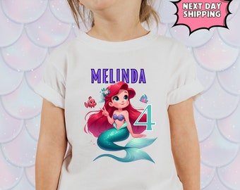 Mermaid Custom Name Shirt | Birthday Mermaid Shirt | Any Age Birthday Shirt | Girls Birthday Shirt | Birthday Girl Shirt