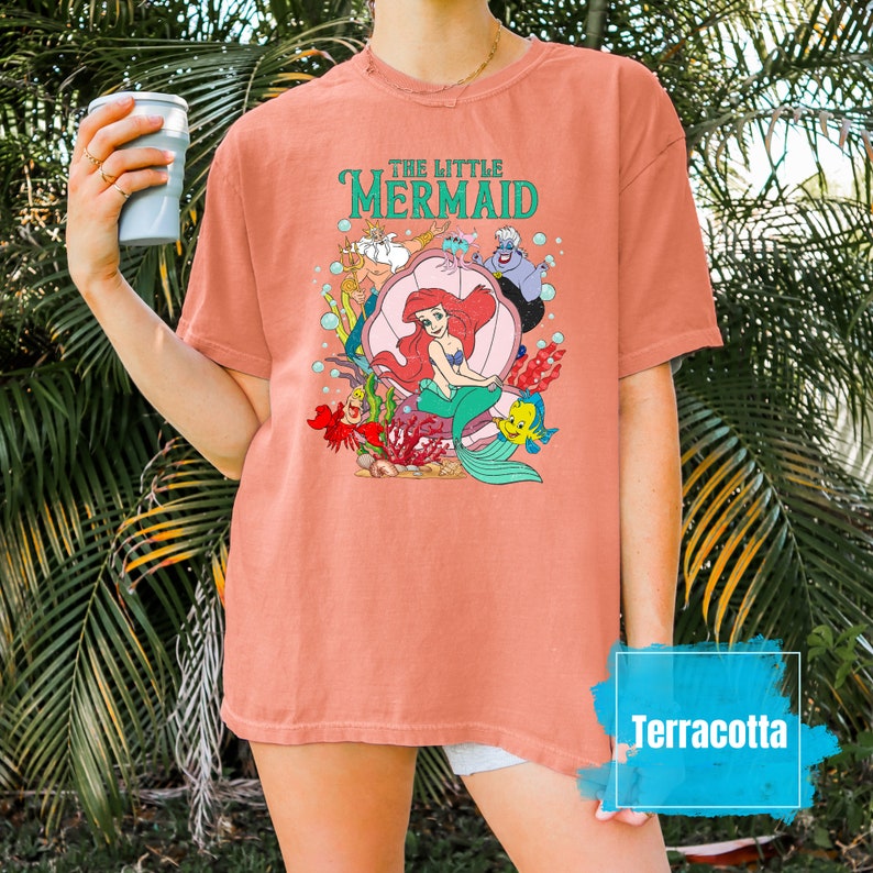 Comfort Colors® The Little Mermaid Shirt, Disney T-shirt, Women's Little Mermaid Ariel Shirt, Ariel Mermaid Shirt, Disney Ariel Shirt Terracota