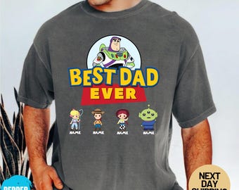 Comfort Colors® Personalized Best Dad Ever Shirt | Kids Name Father's Day Toy Story Tee