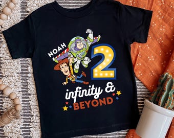 Buzz Two Infinity And Beyond Birthday T-Shirt | Toy Story Theme Party | Buzz Lightyear Tee