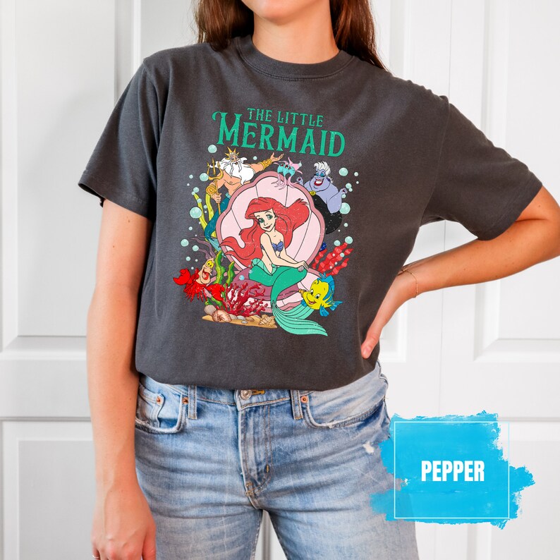 Comfort Colors® The Little Mermaid Shirt, Disney T-shirt, Women's Little Mermaid Ariel Shirt, Ariel Mermaid Shirt, Disney Ariel Shirt Pepper