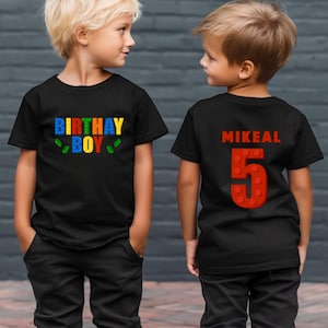 Personalized Building Blocks Birthday Shirt | Custom Kids Tee