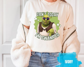 Camiseta Comfort Colors® "Hoy no puedo, estoy muy ocupado" / Regalo para tu mejor amigo/a (Shrek y Fiona)