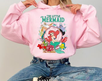Vintage Little Mermaid Hoodie | Ariel Princess Sweatshirt | Gift For Girl
