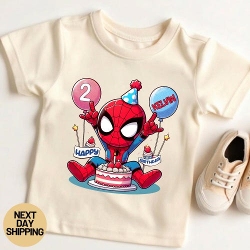 Camiseta personalizada de cumpleaños de Spidey y sus increíbles amigos / Camisetas a juego para la familia de superhéroes con nombre personalizado