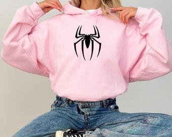 Y2K Spider Print Hoodie | Vintage Comic Sweatshirt | Superhero Gift