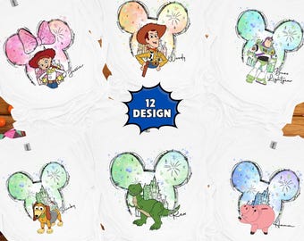 Toy Story Disney Family Vacation Shirts, Personalized Matching Shirts for Kids,  Jessie Woody Buzz Lightyear Slinky Rex Hamm Disney Trip Tee
