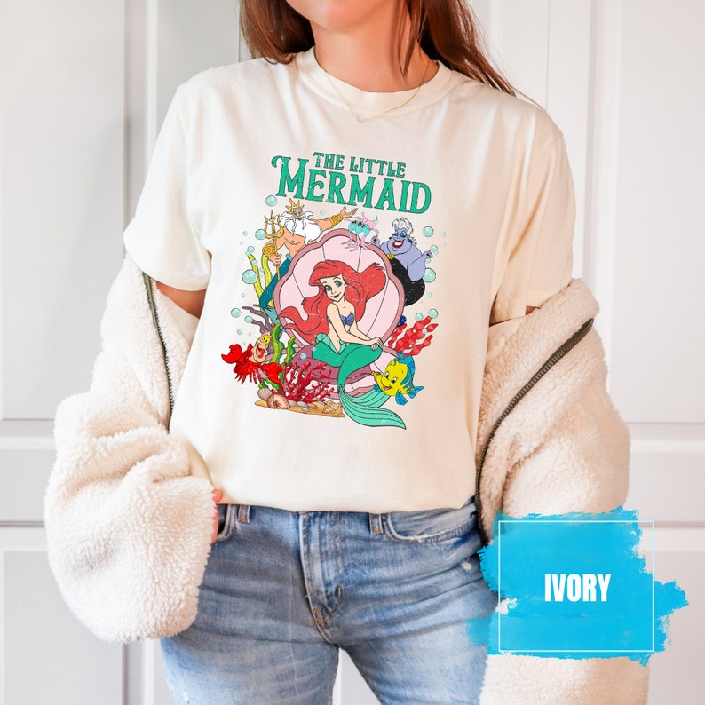 Comfort Colors® The Little Mermaid Shirt, Disney T-shirt, Women's Little Mermaid Ariel Shirt, Ariel Mermaid Shirt, Disney Ariel Shirt Ivory