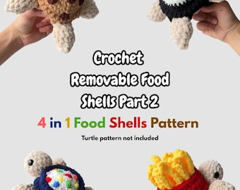 Patrón de tortuga de peluche con caparazón desmontable para crochet, parte 2 (descarga en PDF)