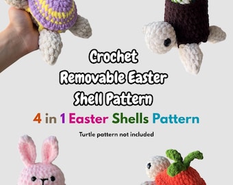 Crochet Easter Turtle Removable Shell Pattern Beginner Friendly Amigurumi Plushie (PDF Download)