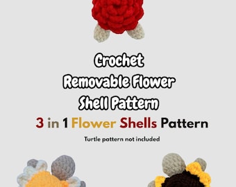 Crochet Flower Turtle Removable Shell Pattern Beginner-Friendly Amigurumi Turtle Plushie (PDF Download)