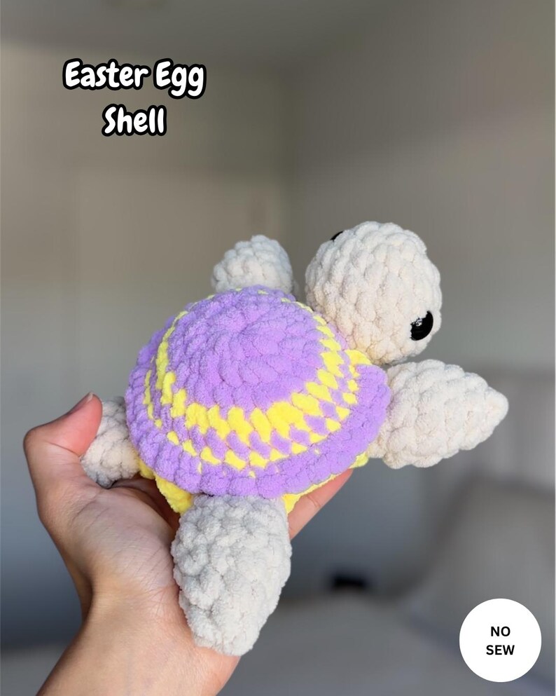 Crochet Easter Turtle Removable Shell Pattern Beginner Friendly ...