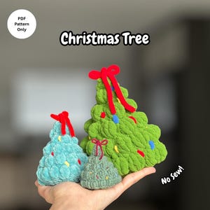Crochet Christmas Tree Plushie NO SEW Amigurumi Christmas Tree (PDF Download)
