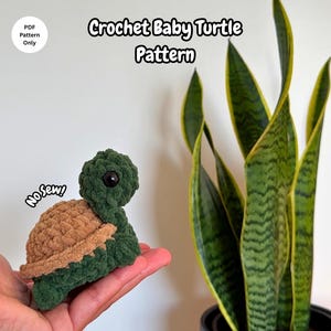 Crochet Baby Turtle Pattern NO SEW Beginner Friendly Amigurumi Crochet Turtle Plushie (PDF Download)