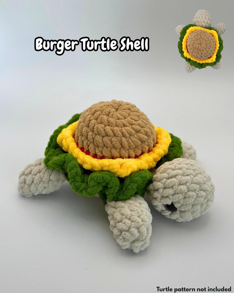 Crochet Turtle Removeable Shell Crochet Food Turtle Removable Shell Pattern Amigurumi Turtle Plushie ...