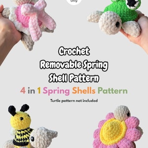 Patroon gehaakte lenteschildpad verwijderbare schelp amigurumi-knuffel voor beginners (pdf-download)