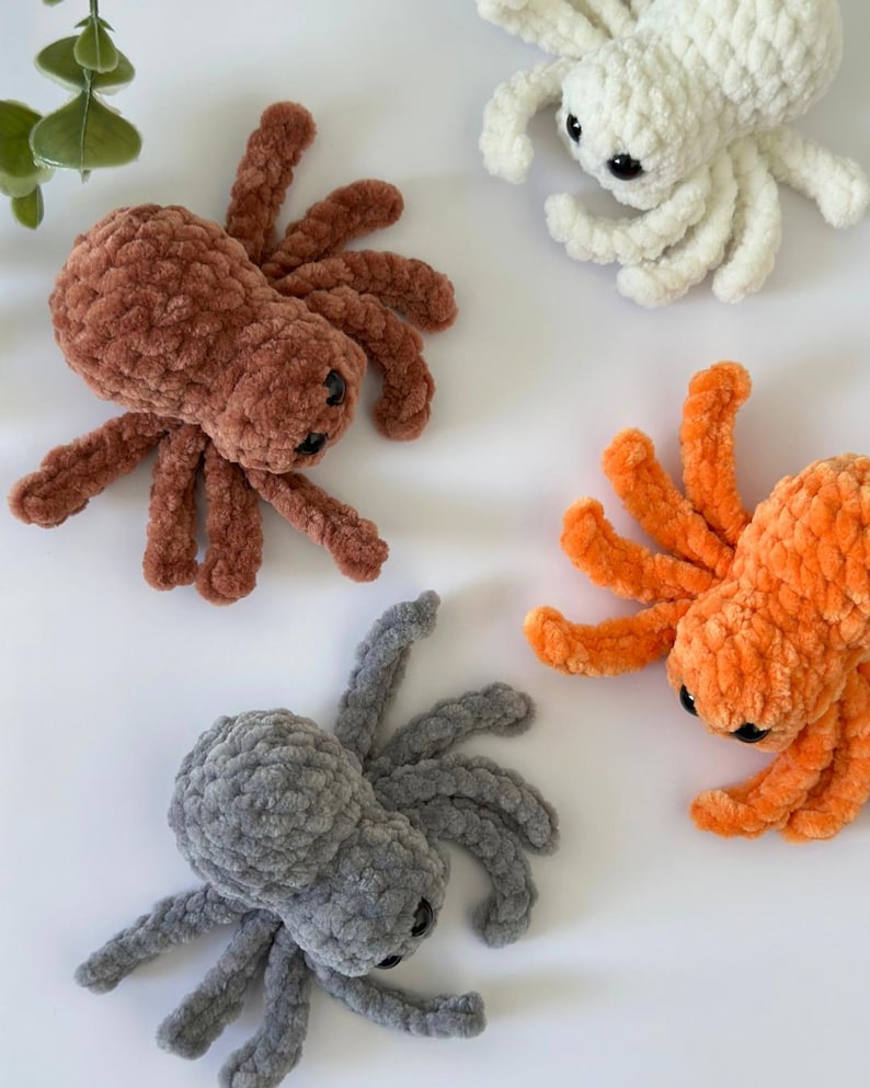 Stuffed Spider Pattern Crochet Spider NO SEW Amigurumi Plushie Halloween Pattern (PDF Download ...