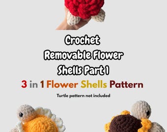 Patrón de tortuga de ganchillo con flores y caparazón desmontable, parte 1: Peluche amigurumi para principiantes (descarga en PDF)