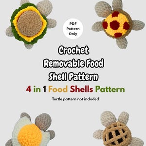 Crochet Food Turtle Removable Shell Pattern Amigurumi Turtle Plushie (PDF Download)