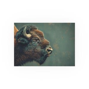 Vintage American Bison Poster: Western Cowboy Wall Art