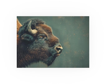 Vintage American Bison Poster: Western Cowboy Wall Art