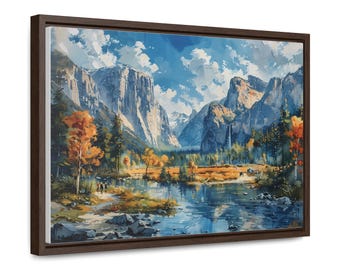 Obraz Doliny Yosemite: wydruk na płótnie w ramie, sztuka krajobrazu zachodniego