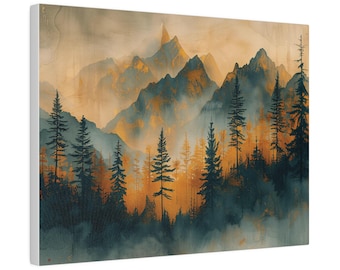 Mystic Mountain Twilight - płótno naciągnięte na ścianę, 0,75"