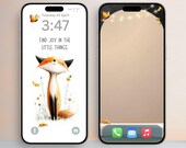 Fox iPhone Wallpaper | Woodland Lockscreen with Quote (Digital Download)