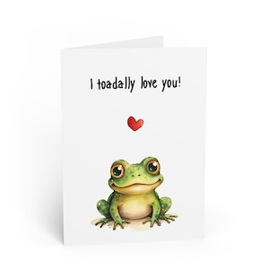 Carte mignonne d'amour de grenouille | carte d'anniversaire | Carte de Saint Valentin | de voeux pour amoureux des animaux | Carte Je t'aime totalement