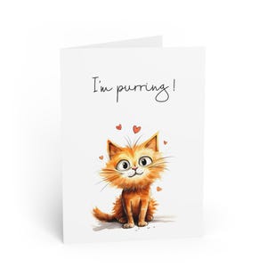 Cute Cat Greeting Card | Anniversary Valentines Love Card for Him or  Her