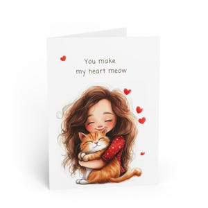 vous faites miauler mon coeur | Jolie carte de voeux de chat pour les amoureux des chats