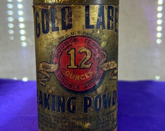1920s Gold Label Baking Powder Tin