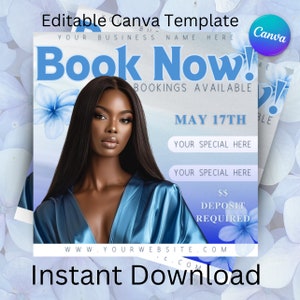 Blue Canva Flyer- Editable Canva Template- Canva Pro Template