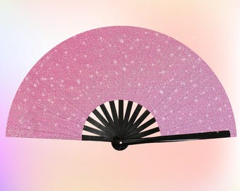Explorivia Rave Fan | Lightweight & Water Resistant Foldable Fan | 13in Festival Fan | Durable Clack Fan W/Velvet Drawstring Rave Fans Storage Bag UV