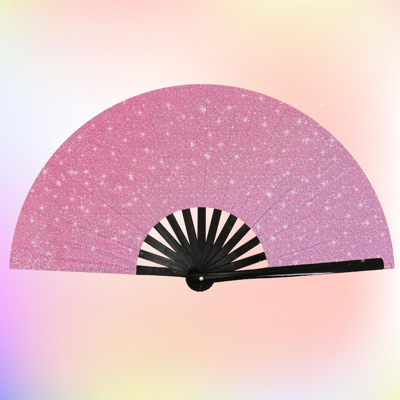 Pink Glitter Fan - Etsy