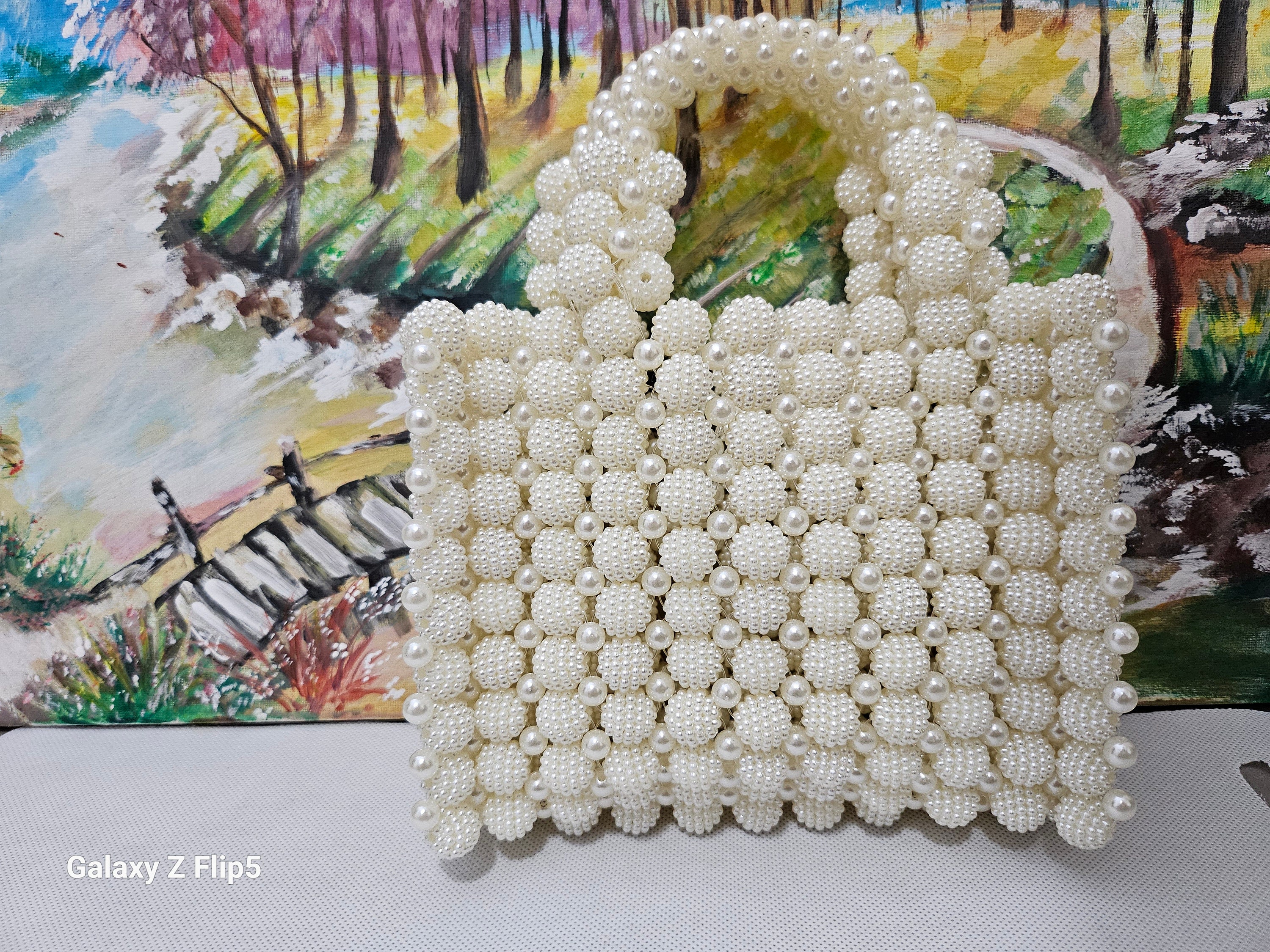 White Pearl Handbag Handmade Beaded Purse for Mothers Day or Wedding Gift Elegant Luxury Bag Etsy