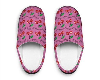 CHERRY Pretty Pink Women's Indoor Slippers, Comfy & Cozy ! I LOVE THESE! These are great slippers for side steppin around your house!