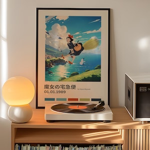 Studio Ghibli posters – Choose your print – Spirited Away, Totoro, Howl’s, Princess Mononoke, Kiki, Castle, Ghibli wall art Kiki's Delivery
