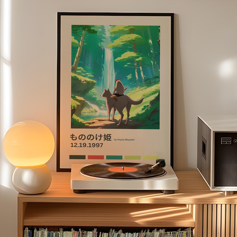 Studio Ghibli posters – Choose your print – Spirited Away, Totoro, Howl’s, Princess Mononoke, Kiki, Castle, Ghibli wall art Princess Mononoke
