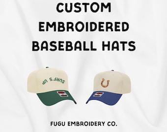 Custom Embroidered Baseball Hat – Structured 5 Panel Snapback – Personalized Cotton Cap