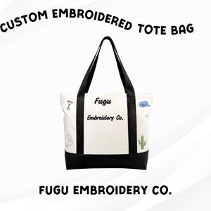 Custom Embroidered Tote Bag, Analog Craft Bag, House Purse